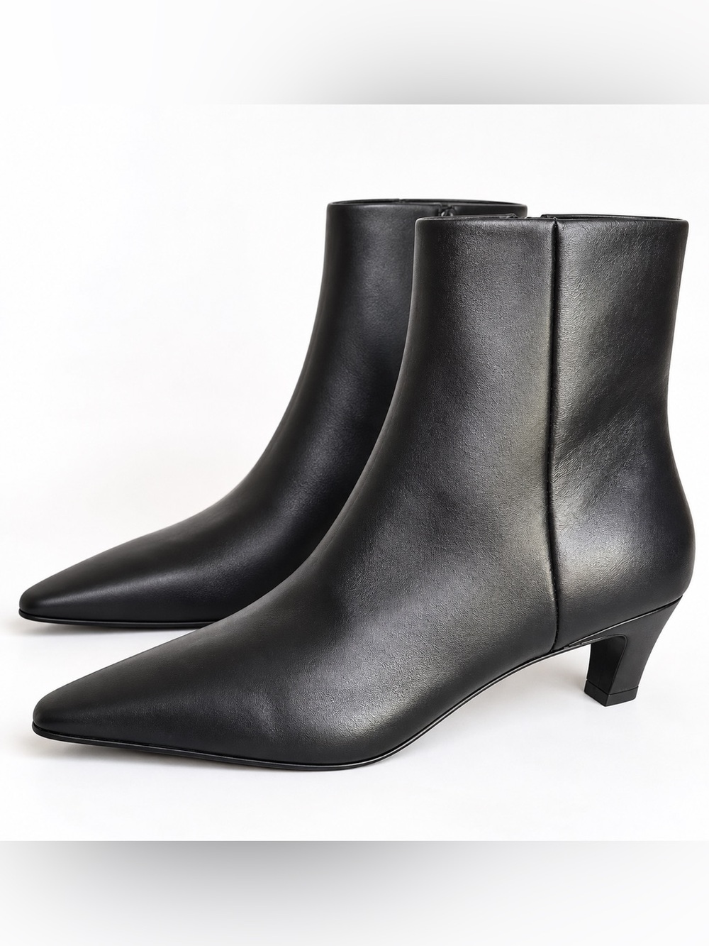 Marc Fisher LTD Danai Black Leather Kitten Heel Boots 10M NWOT